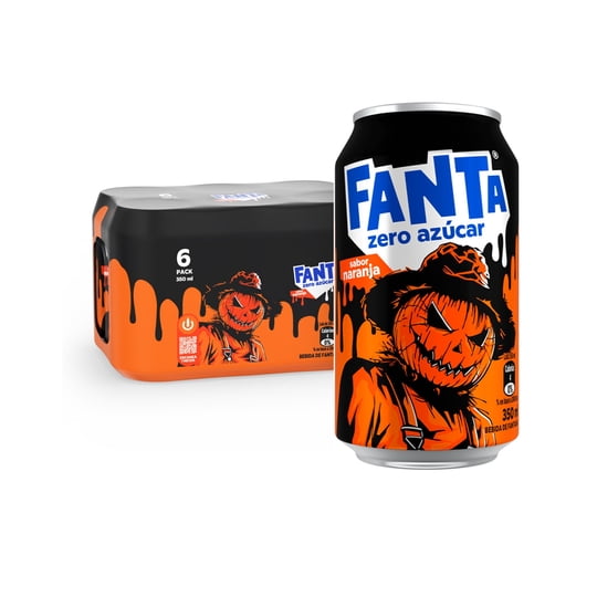 Bebida Naranja Sin Azúcar Pack Lata 6 Un Fanta