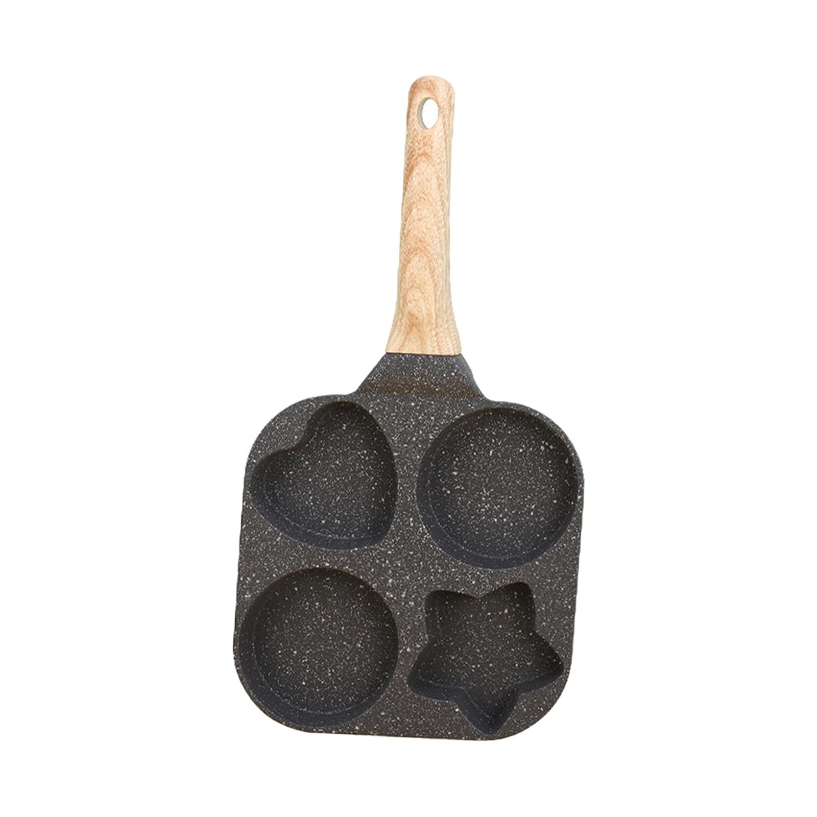 Bothyi - Sartén Antiadherente Para Huevos, Sartén Para Huevos Con 4 Agujeros, Sartén Para Tortilla Para Carne, Hamburguesa, Color Negro