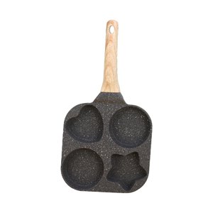 Bothyi - Sartén Antiadherente Para Huevos, Sartén Para Huevos Con 4 Agujeros, Sartén Para Tortilla Para Carne, Hamburguesa, Color Negro