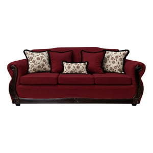 América Decora - Sofá Con Resorte Estructural Grand Santi Chenille 4 Personas Rojo