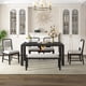 thumbnail image 2 of [Video Provided]TREXM Vintage Extendable Dining Table Set for 4-6 with 4 Upholstered Chairs and 1 Bench, Rustic Wire Brushed Kitchen Table Set with Curved Design for Dining Room and Kitchen (Espresso), 2 of 3