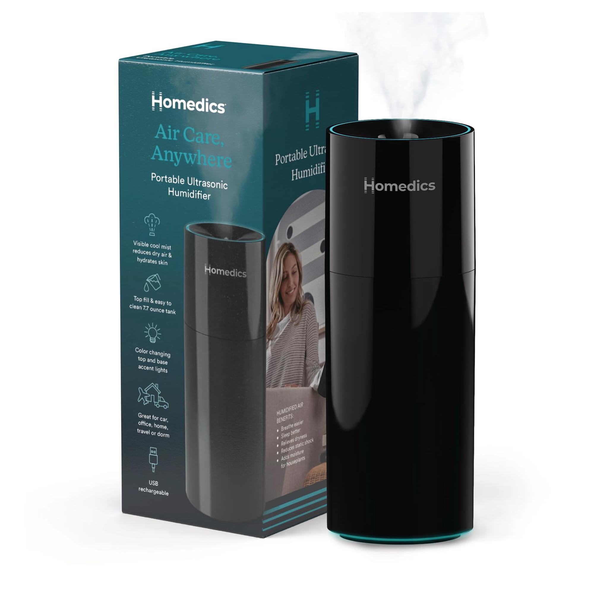 Humidificador Portátil Homedics Ultrasonic Cool Mist 230 Ml