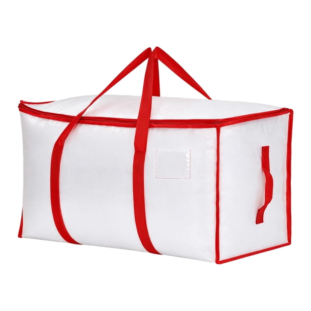 REGALWOVEN 1 Paquete de Almacenamiento de Ropa, Bolsas de Almacenamiento Plegables, Bolsas de Mudanza para Organizar Edredones, Organizadores de Armario y Almacenamiento con Asas Rojo 27*14*15in
