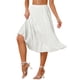 thumbnail image 4 of INSPIRE CHIC Falda Midi para Mujer Regreso a Clases Cintura Elástica Sólida Falda Acampanada en Línea A con Bolsillos Blanca L, 4 of 6