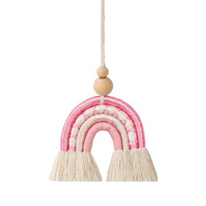Magideal - Colgante Bohemio Adorno Colgante Para Coche Espejo Retrovisor Interior Decoración Arte Boho Macrame Encanto Para Apartamento, Dormitorio, Guardería, Rosado