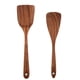 thumbnail image 1 of Utensilios de cocina de madera de teca para cocinar, antiadherentes, naturales y saludables, juego de 2 piezas, 1 of 5