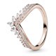 thumbnail image 1 of Anillo Pandora Princess Wishbone en oro rosa de 14 quilates con circonita cúbica, tamaño 6, 1 of 8