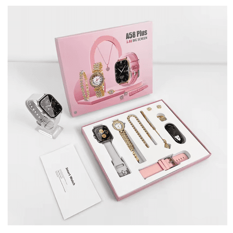 Genérico - Smartwatch A58Plus Con Pantalla Táctil | Reloj Inteligente Rosa Gris Y Rosa Plateado