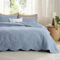 Juego De Ropa De Cama Bedsure, Colcha King Size, Color Azul Mineral