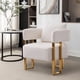 thumbnail image 2 of TS Modern decorative chair, living room side chair with gold metal legs, no wheels, suitable for dressing area, reception room, office,Teddy fleece upholstered metal foot sofas 2PCS White, 2 of 3
