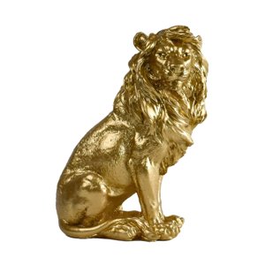 Magideal - Estatua De León Pequeña, Escultura De León, Figura De Animal, Decoración Para Dormitorio, Estantería, Coche, Interior, Armario, Regalo De Inauguración Oro