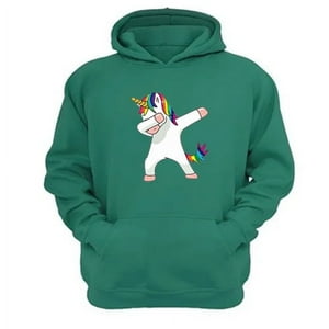 Genérico - Polerón Canguro Unicornio Verde Aguamarina Talla Xs Unisex