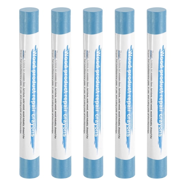 Uxcell 5pcs Palitos de Relleno de Madera Ceras de Reparación de Muebles de Cera para Arañazos Grietas Agujeros Mesa Suelo de Madera, Azul Cielo