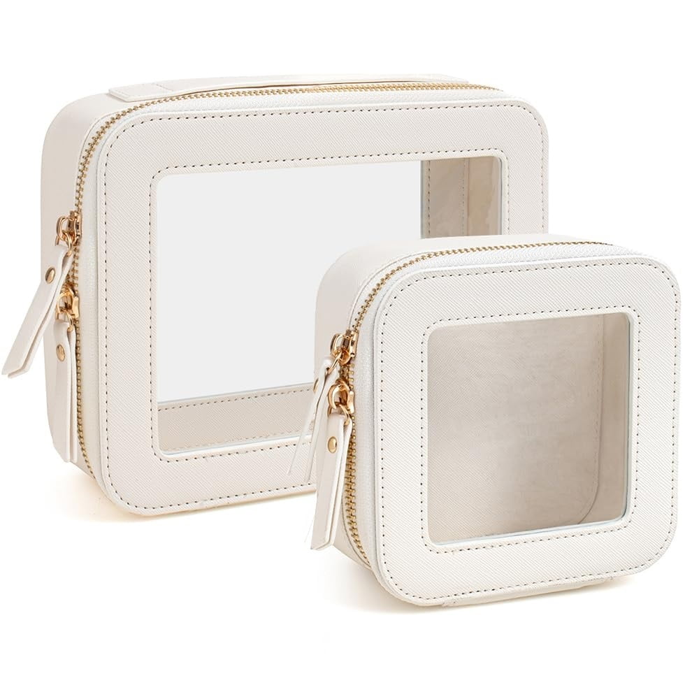 Xusx111 - 2 Paquetes Set De Bolsa De Maquillaje Transparente, Caso De Maquillaje De Viaje Bolsa De Viaje Cosmética Transparente Organizador De Maquillaje Pequeño Mini Bolsa De Maquillaje Para Bolsa De