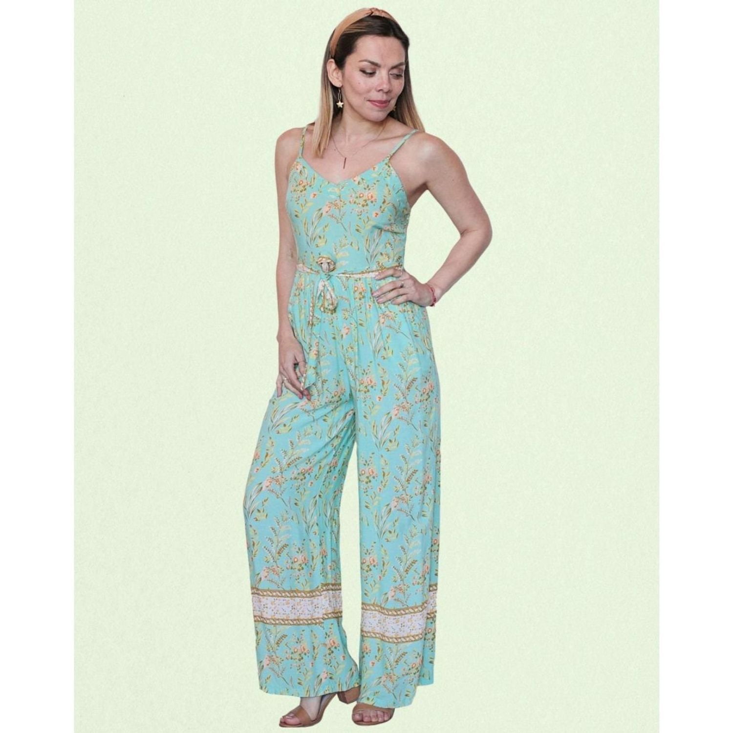 Likeshop - Enterito Premium Casual Diseño Pabilos Ajustables Floreado 237