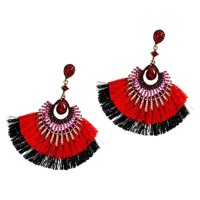 Ioensy - Pendientes Colgantes De 2 Piezas Gota De Aleación Con Flecos Para El Día De San Valentín Rojo