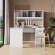 thumbnail image 1 of Home Office Computer Desk with Hutch, Antiqued White finish, 1 of 3