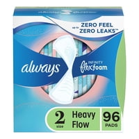 Almohadillas Femeninas Always Infinity Flexfoam Con Alas, Tamaño 2 X 96