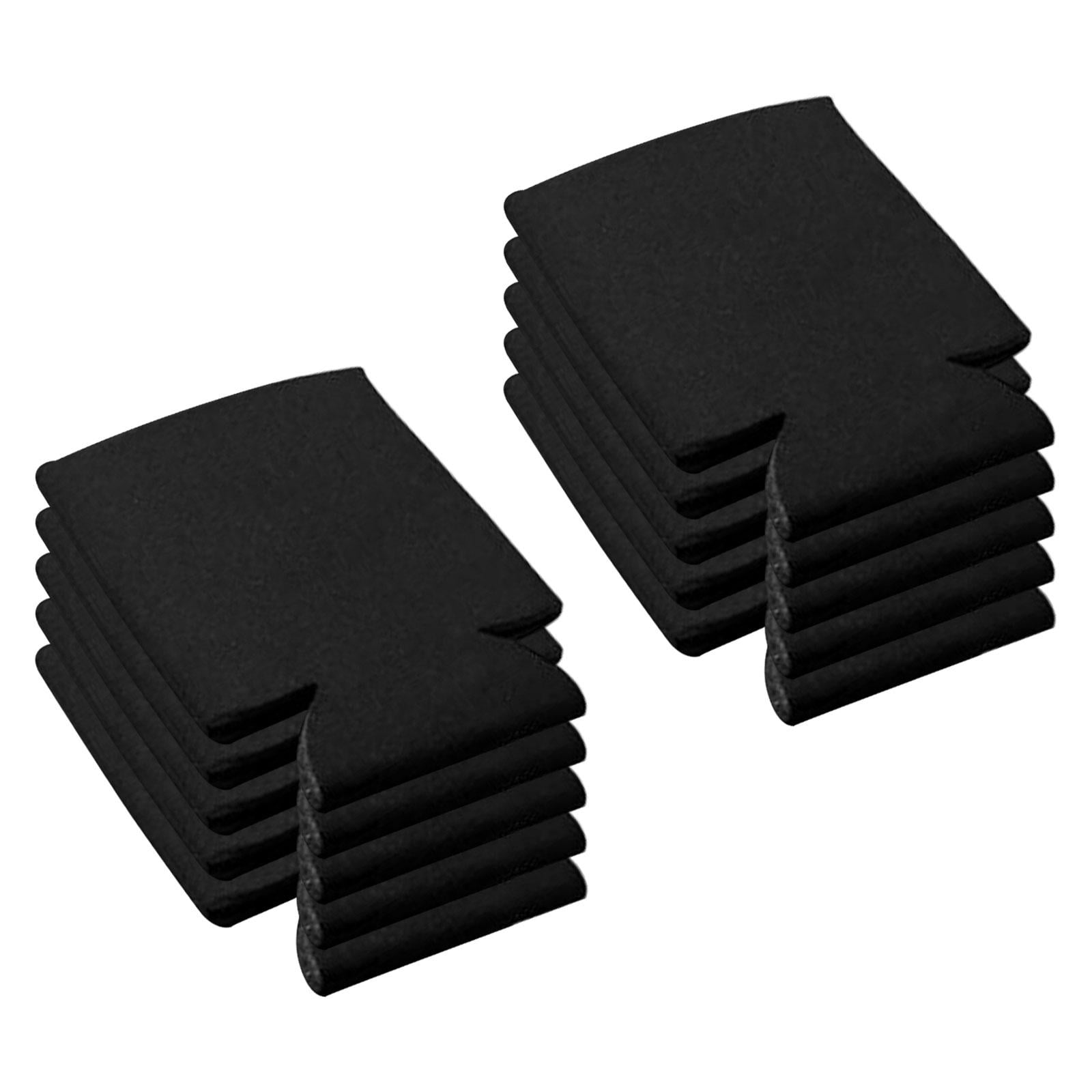 Magideal - 10 Enfriadores De Latas De Cerveza En Blanco, Fundas De Plegables A Granel, Fundas De Sublimación Para Bodas, Fiestas, Regalos De Fiesta Divertid , Negro