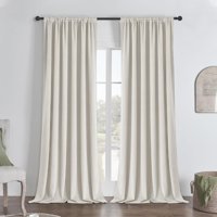 Cortinas Opacas Joydeco De Terciopelo Blanco, 230 X 229 Cm, 2 Paneles