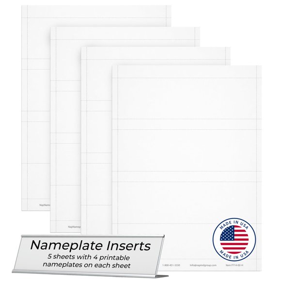 Placa de Nombre NapTags 5x20 cm 80 Inserciones Imprimibles