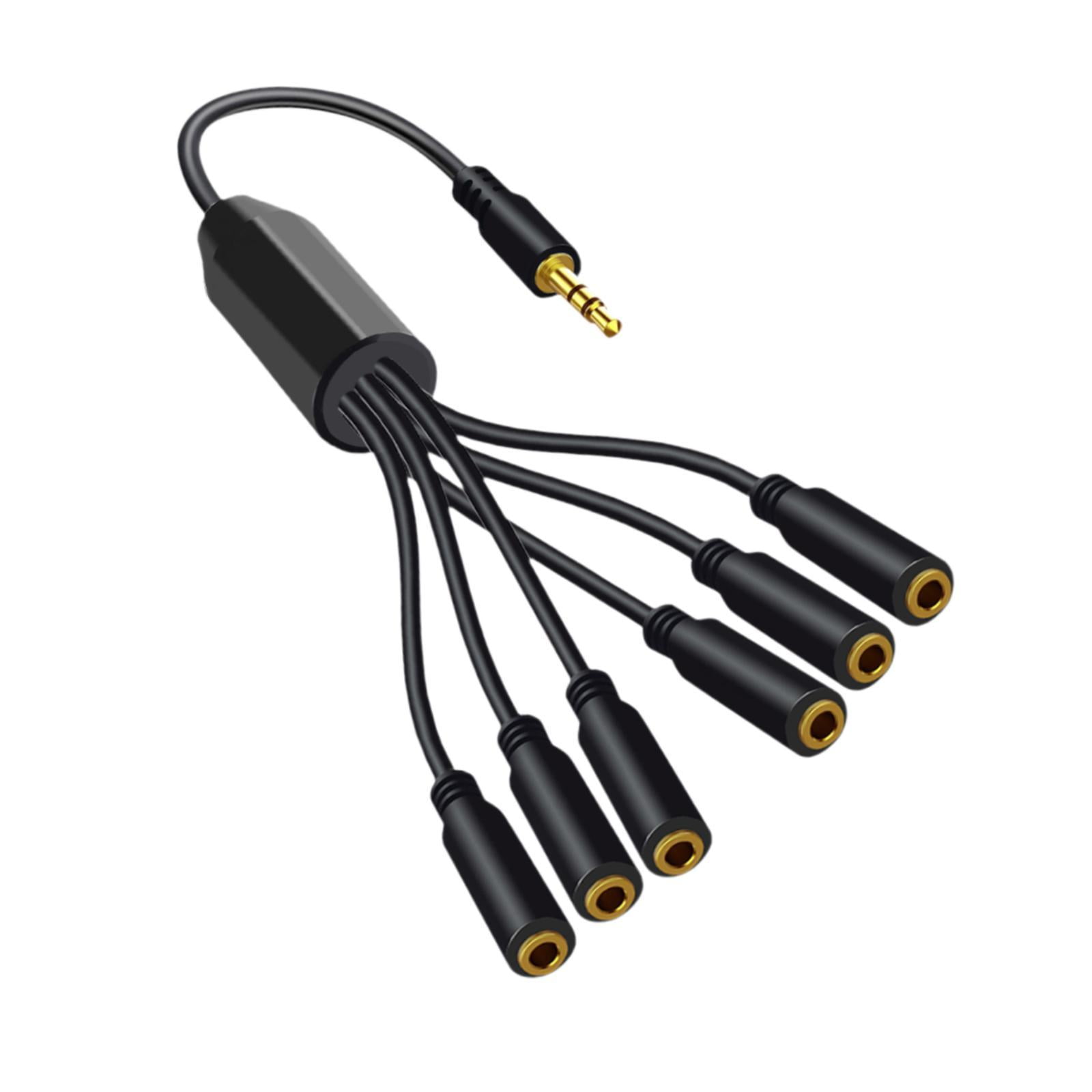 Bothyi - Cable De Extensión De Audio De 3 5 Mm Negro Cable Trs A De 3 5 Mm Para Auriculares 6 Vías 3 5 Mm