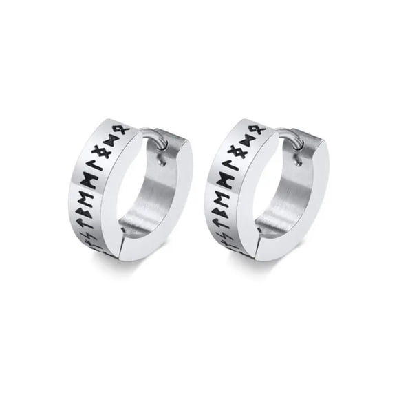 Aros Vikingos Punk Black Runas Vikingas Hombre Mujer