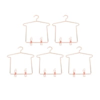 Magideal - 5 Piezas 1:3 Muebles Para Colgar Ropa, Perchero Para Casa De Muñecas, Accesorios Para Muñecas Con Micropaisaje, Perchas Para Ropa De Muñecas Con Clips Rosa Dorado