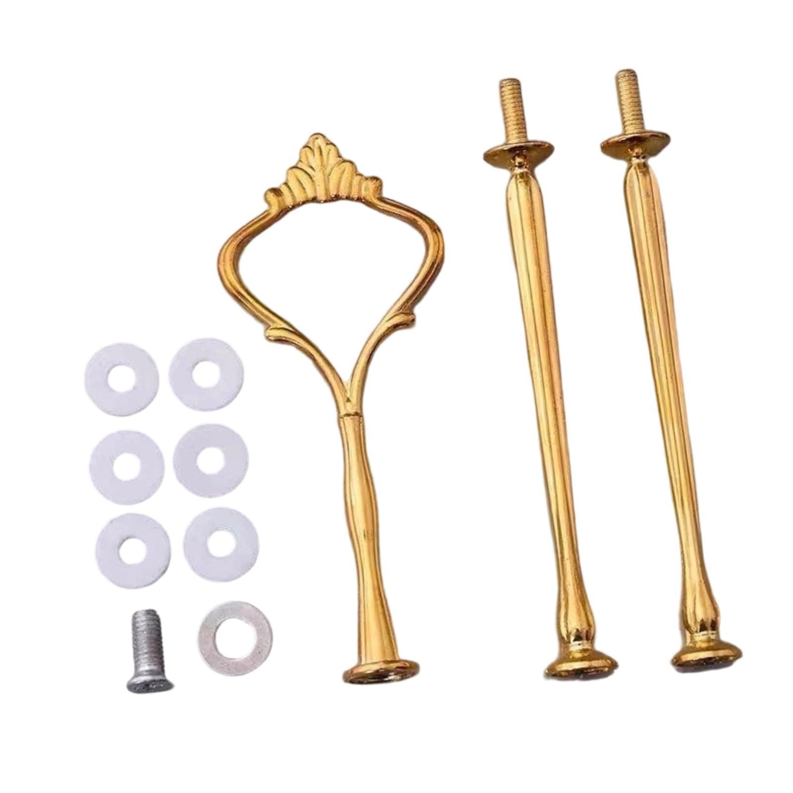 Magideal - Soporte Para Tartas Con Asa Y Varilla Metálica Para Platos De Postre. Resistente Soporte De 3 Niveles. Fácil Montaje. Ideal Para Fiestas, Hogar Y Boda Oro