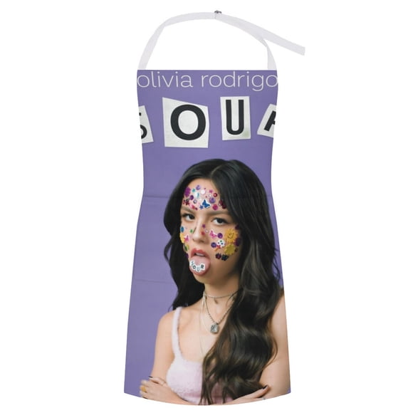 Olivia Rodrigo delantal temático para cocinar, esencial para el hogar, delantal de barbacoa/bufanda de cocina con bolsillos para hombres y mujeres, regalo para el hogar