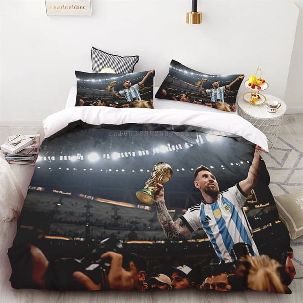 Duvet Cover Messi's Winning Moment HD Printing Super Fiber Material Soft and Comfortable Gift Room Decoration