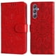 thumbnail image 1 of Funda tipo cartera FOXDOCK para Samsung Galaxy M34 5G , diseño girasol en relieve, cuero PU, cierre magnético, soporte y tarjetero, 1 of 5