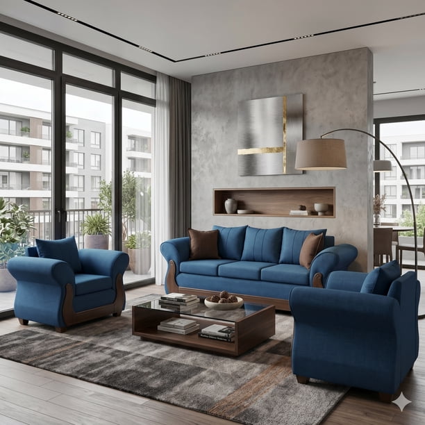 Juego de living 3-1-1 Tokio Azul
