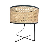 Oem - Lampara De Velador Lampara De Mesa Mimbre Base Metal