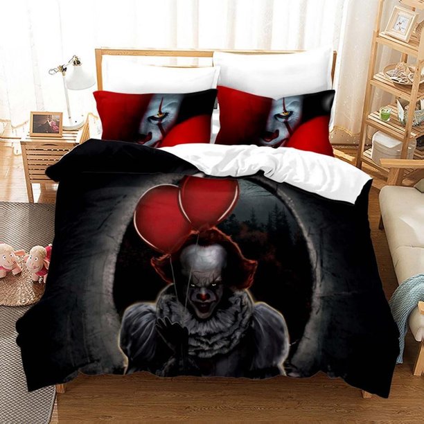 The Joker Horror Clown Quilt Duvet Cover Set Double Children Queen3-Piece Bedding Set