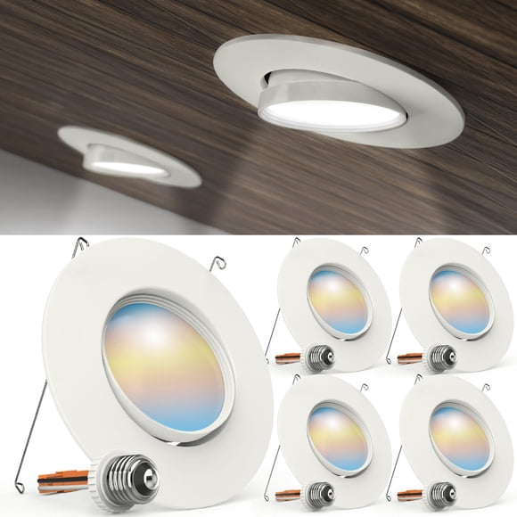 Sunco Lighting Downlight LED Gimbal 5/6" 800LM Regulable Paquete de 4