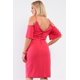 thumbnail image 4 of Vestido Mini de Color Rosa Coral con Hombros Descubiertos y Dobladillo con Cuentas Plateadas, 4 of 5