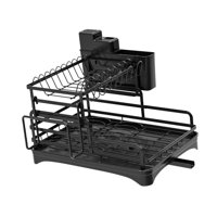 Bothyi - Escurridor De Platos De 2 Niveles, Práctico Escurridor De Fregadero Para Bar, Hotel, Restaurante, Color Negro