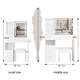 thumbnail image 1 of 29.2" Small Size Left Drawer Desktop Vanity Table + Cushioned Stool, 2 AC+2 USB Power Station, Hair dryer bracket, Extra Large Touch Control Sliding LED Mirror, Tri-color Switching, Brightness Adjust, 1 of 3
