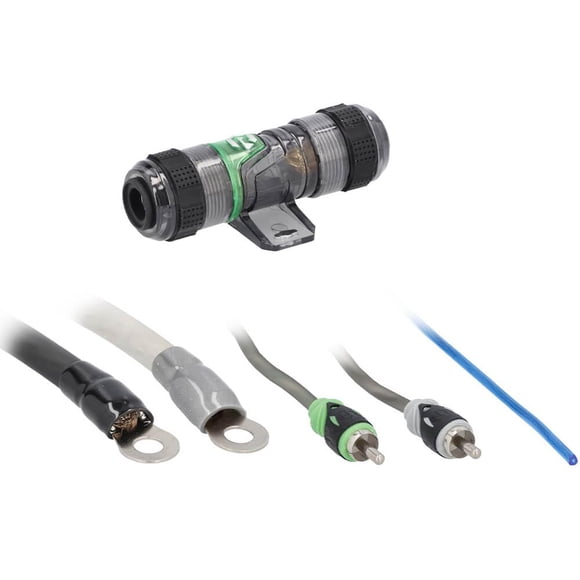 Kit de instalación de amplificador Raptor 1500 W 4 AWG con cable RCA