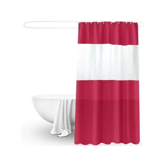 Cortina De Baño Impermeable Burdeo 180X200