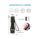 thumbnail image 2 of Linterna Led Camping Linterna Tactica 18000 Lumens Camping Color de la linterna Negro Color de la luz Blanco, 2 of 3