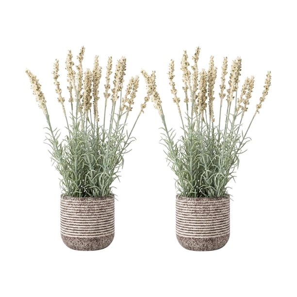 Set 2 Plantas Artificiales Flores Lavanda Decoracion Hogar violeta oscuro