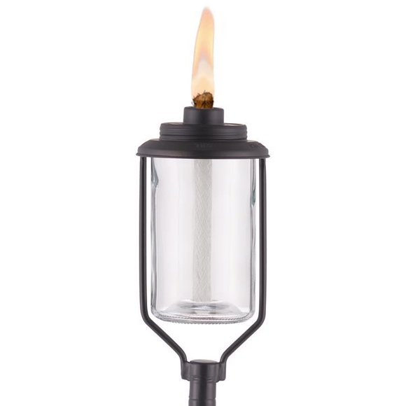 Linterna Fuel Lamp TIKI OUTDR de cristal, negra y transparente