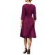 thumbnail image 3 of Vestido Elegante de Línea A para Mujer INSPIRE CHIC Cuello Redondo Manga 3/4 Vestido Ajustado y Acampanado para Trabajar S Púrpura, 3 of 5