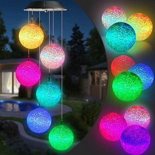 Carillón De Viento Solar Toodour, Bola Que Cambia De Color Con Luces Led