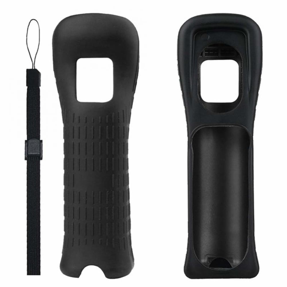 Genérico - Funda Protectora De Silicona Y Correa De Mano Compatibles Con El Mando De Nintendo Wii-negro