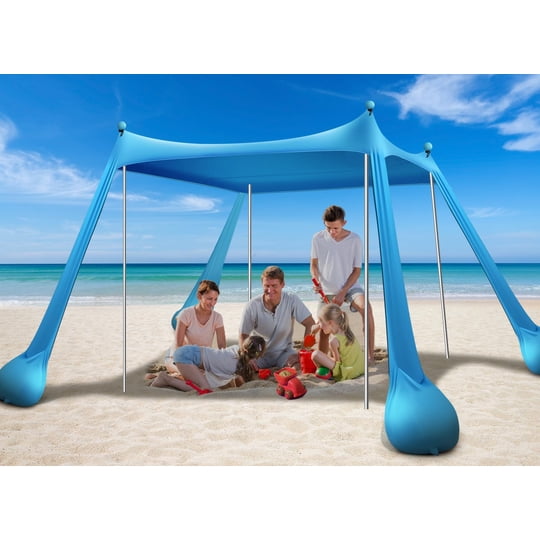 Toldo Para Carpa De Playa Chnenomme Upf50+ De 3 X 3 M Con Accesorios