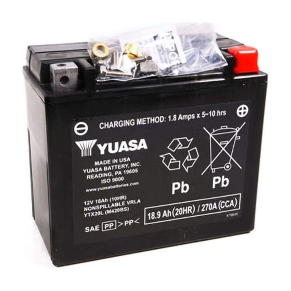 Batería Yuasa YUAM420BS YTX20L AGM 18Ah activada de fábrica