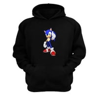 Genérico - Polerón Canguro Niño Sonic Negro Talla 4 Unisex